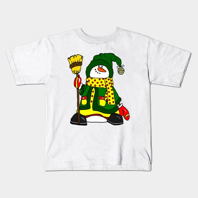 Christmas Snowman Kids T-Shirt by imphavok